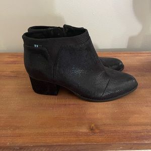 Size 6.5 TOMS Sparkly Black Ankle High Booties